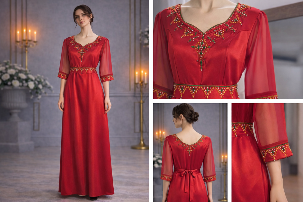 Robe orientale brodée – Modèle Soraya