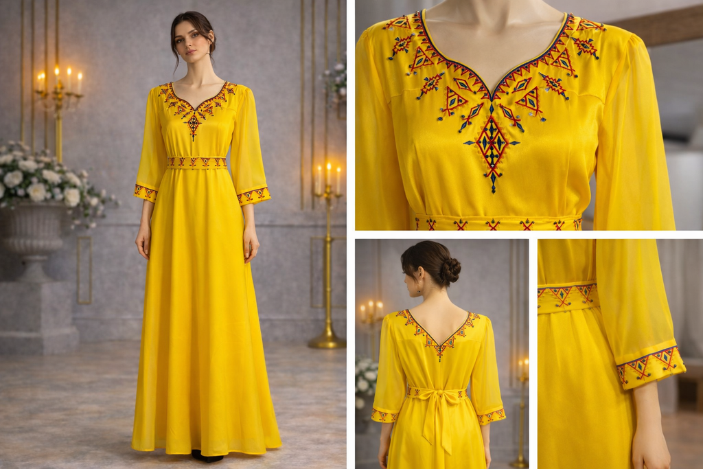 Robe orientale brodée – Modèle Soraya