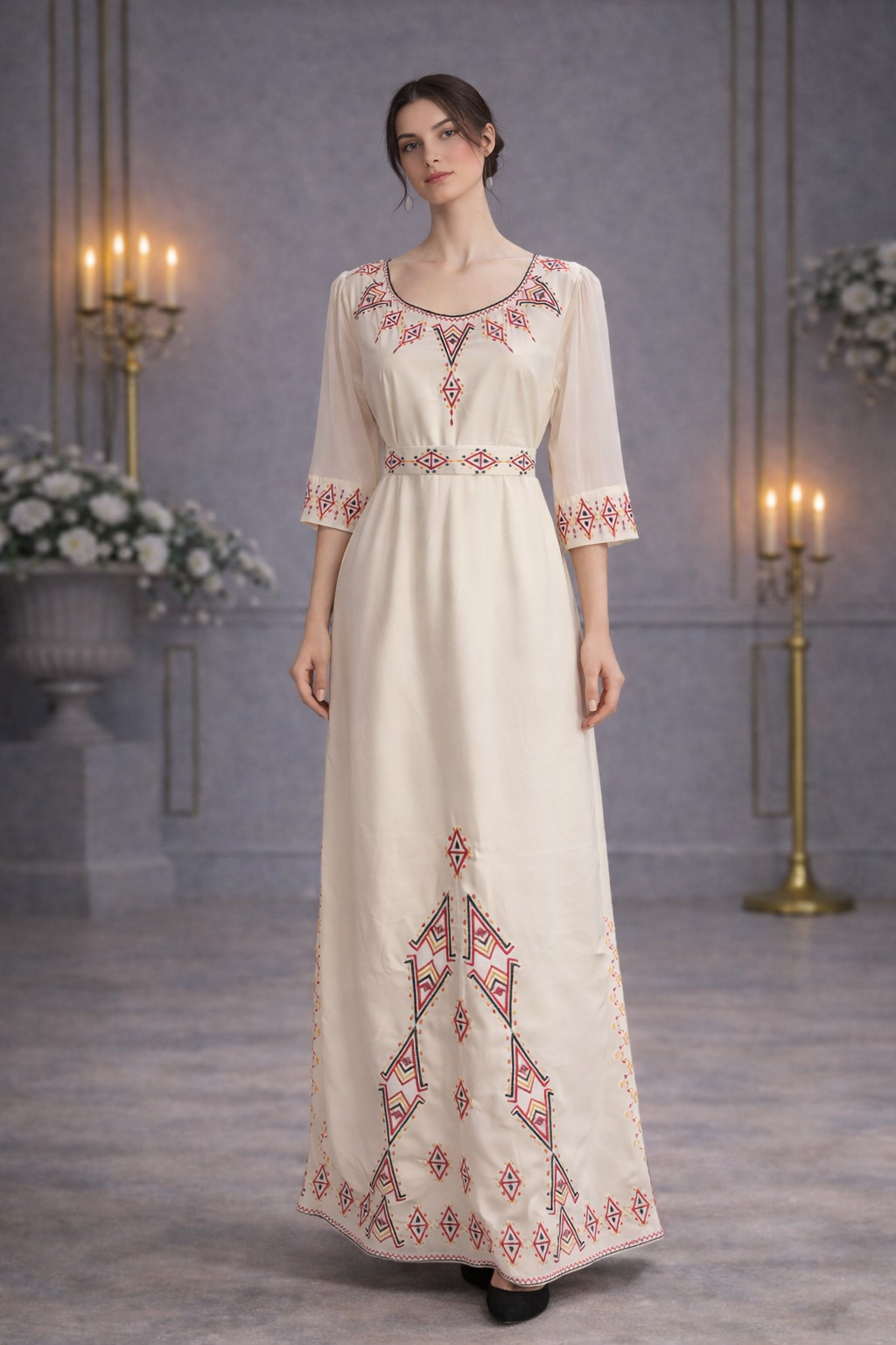 Robe orientale brodée – Modèle Soraya