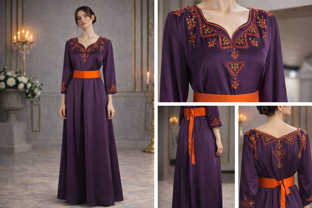 Robe orientale brodée – Modèle Yasmine
