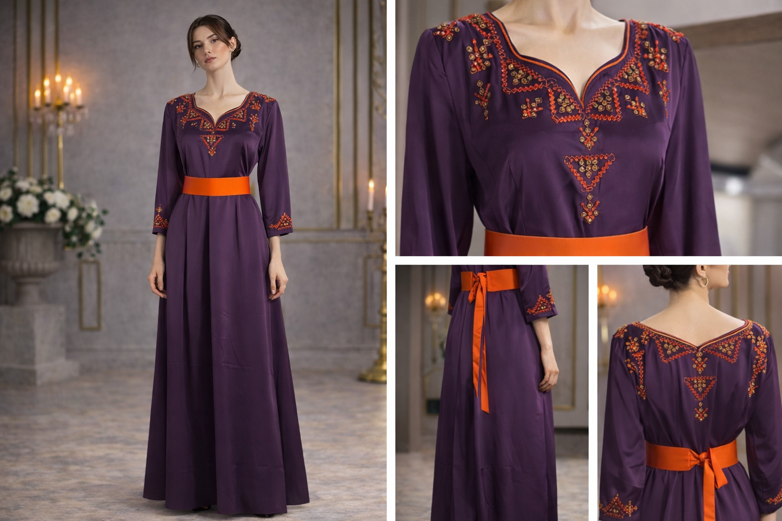 Robe orientale brodée – Modèle Yasmine