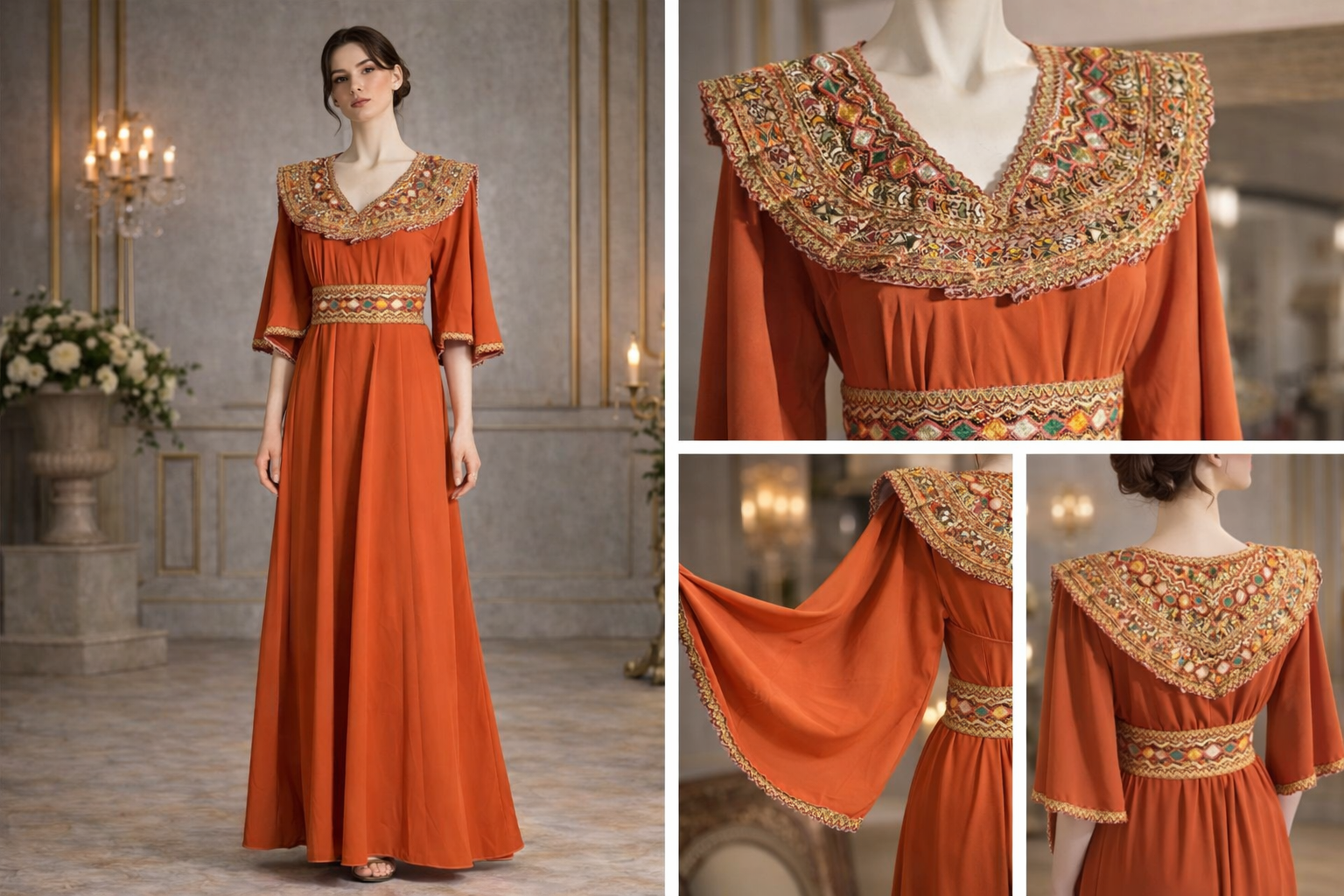 Robe orientale brodée – Modèle Samira