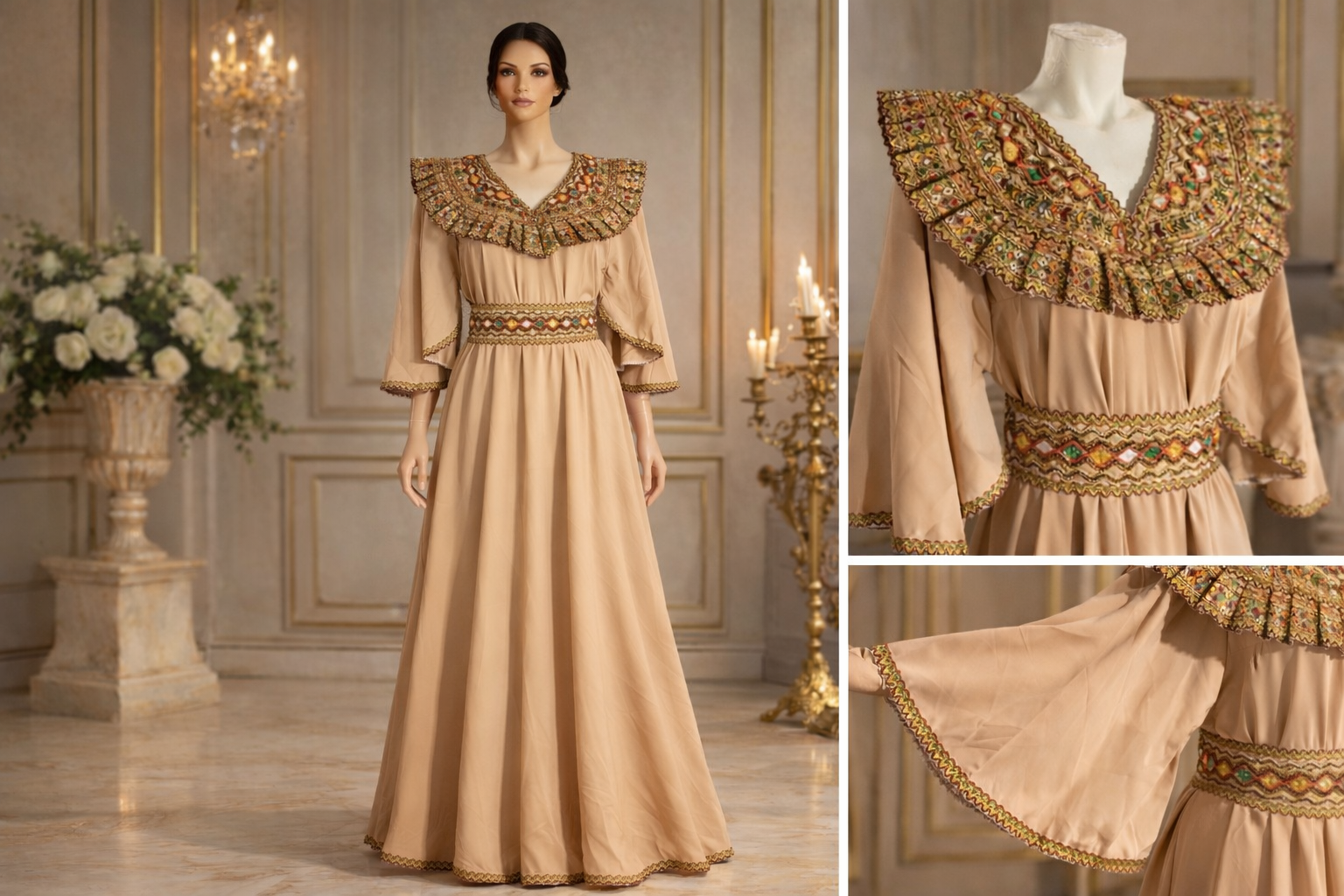 Robe orientale brodée – Modèle Samira