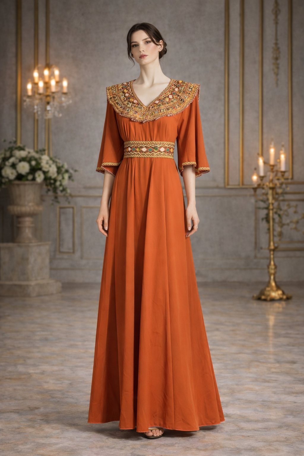 Robe orientale brodée – Modèle Samira