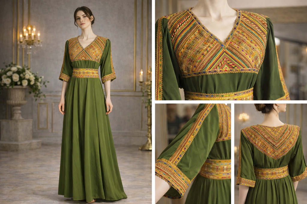 Robe orientale brodée – Modèle Inaya