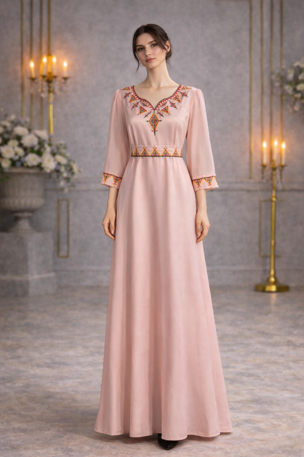 Robe orientale brodée – Modèle Soraya