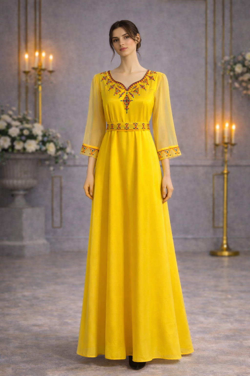 Robe orientale brodée – Modèle Soraya