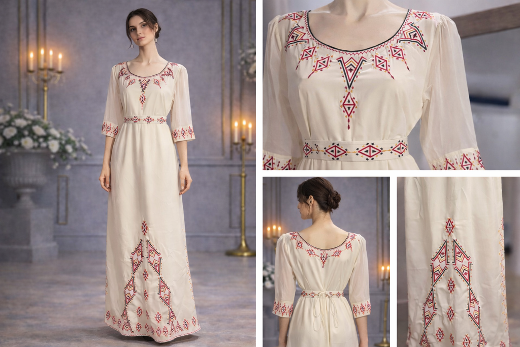 Robe orientale brodée – Modèle Soraya