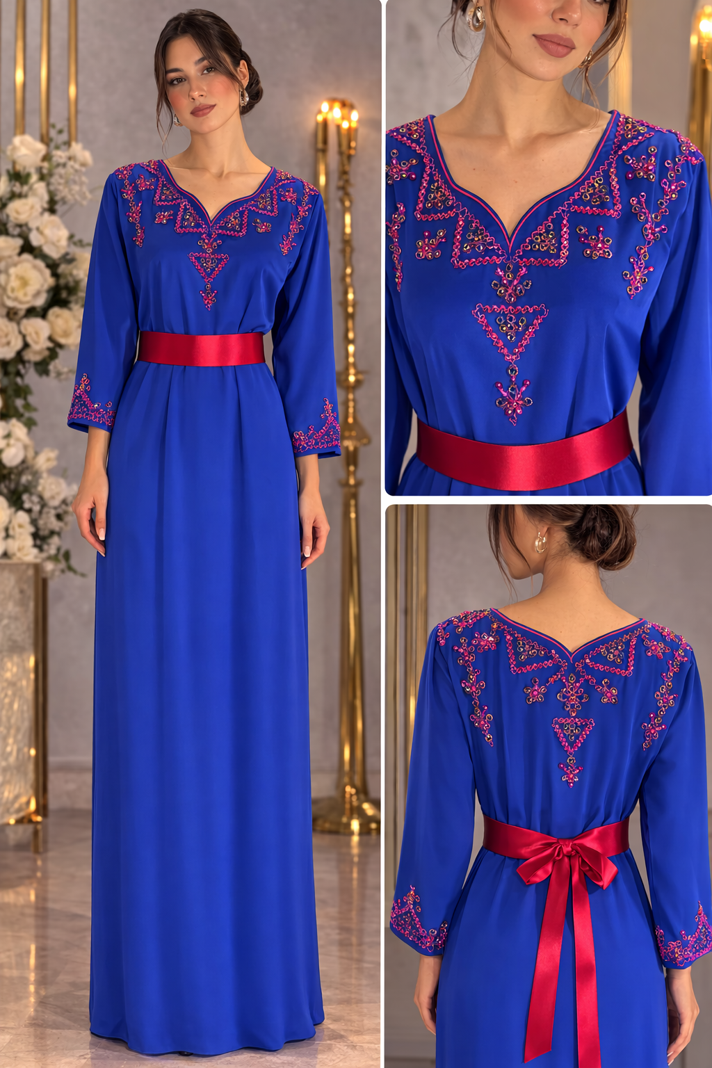 Robe orientale brodée – Modèle Yasmine