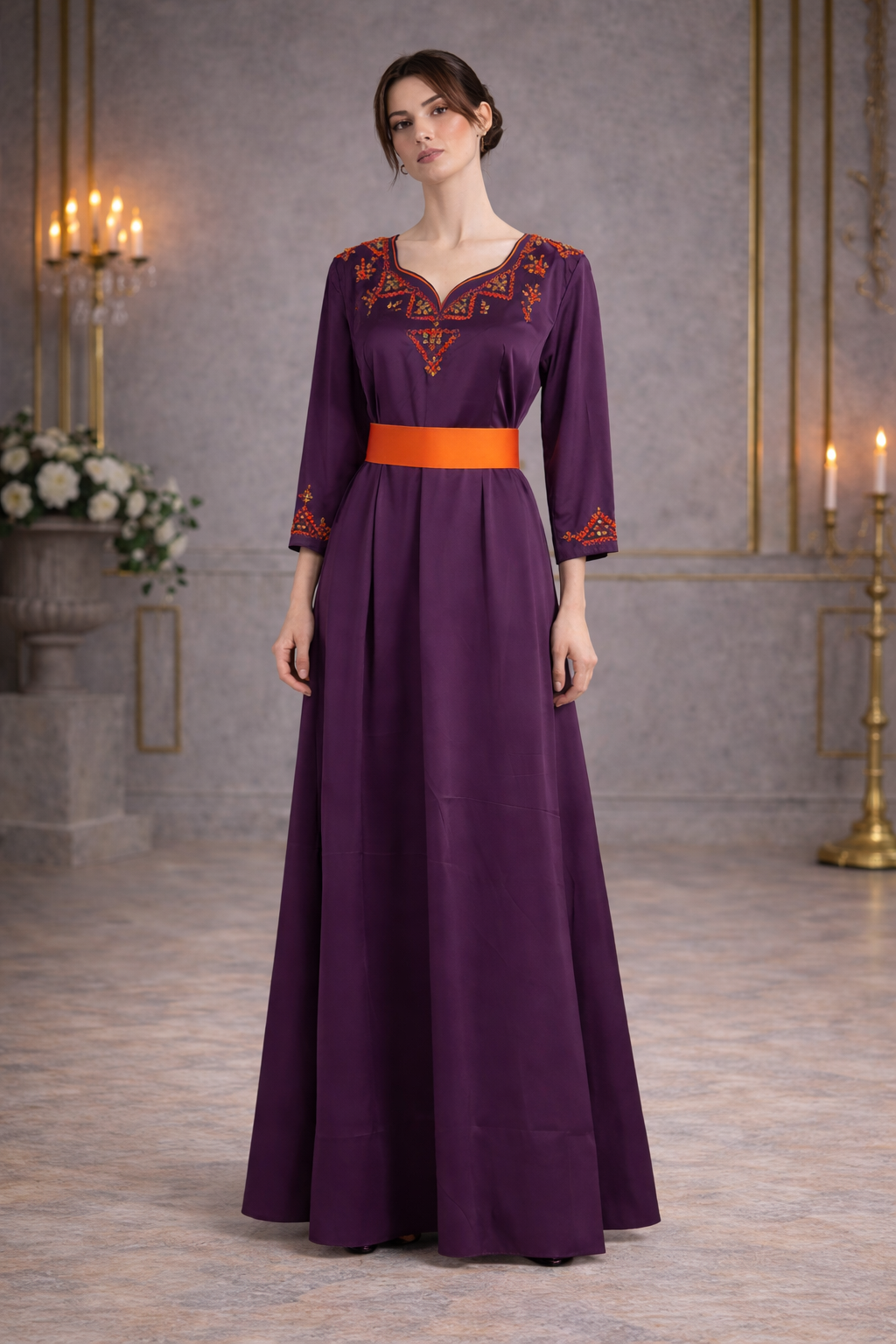 Robe orientale brodée – Modèle Yasmine