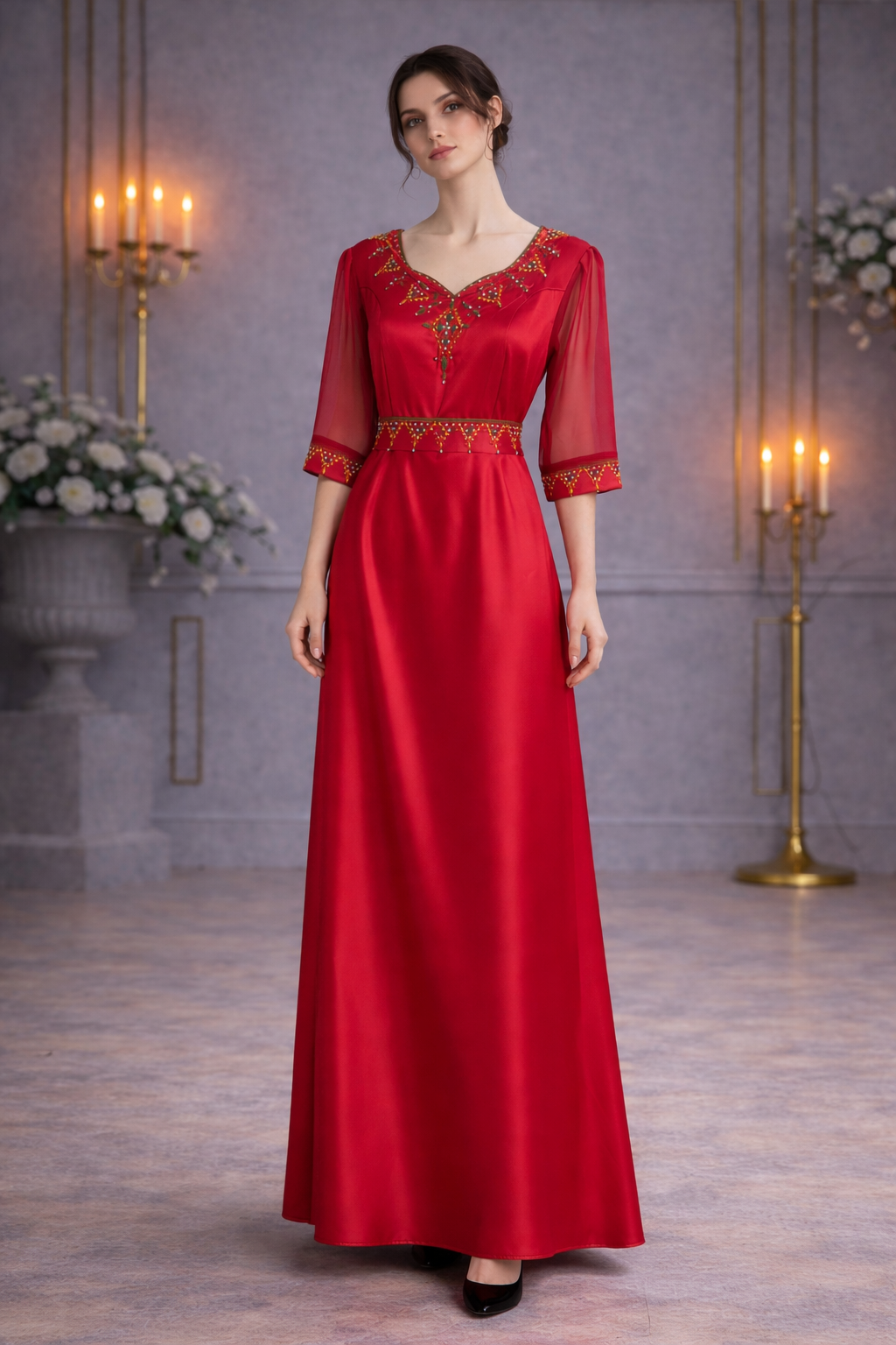 Robe orientale brodée – Modèle Soraya